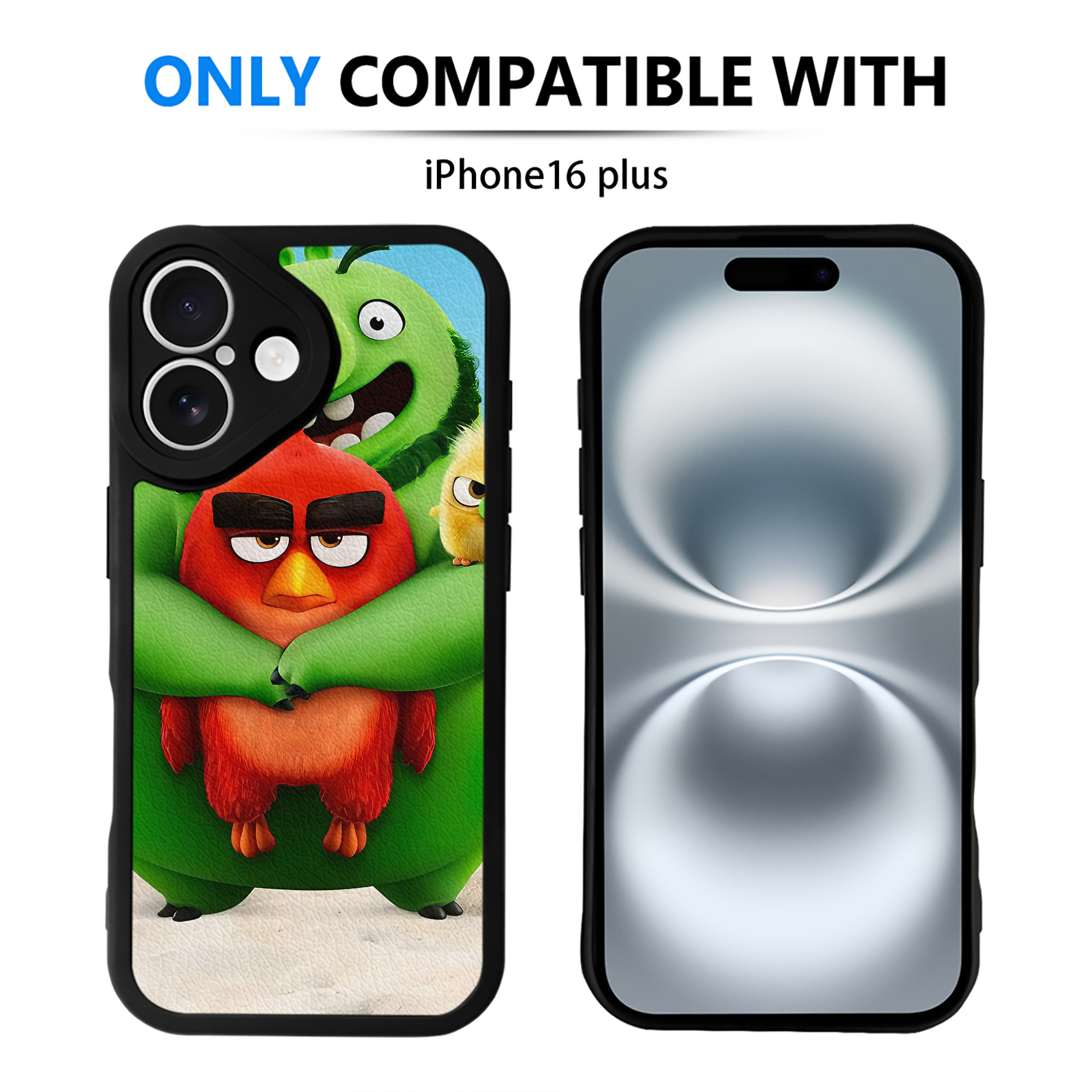 （画像用） Angry Birds アングリーバード 【iPhone 16シリーズ対応】シリコンスマホケース（レザー調） 材質：シリコン